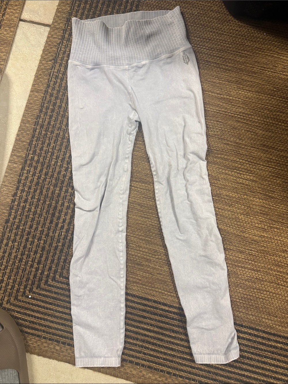 Free People Light Gray High-Waist Leggings